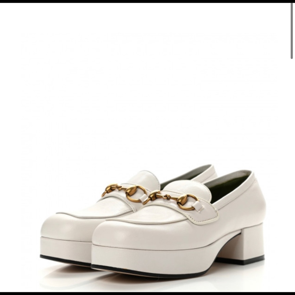 White gucci Houdan loafers- fit like size 8